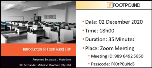 Zoom Webinar - Introduction To FootPound ERP